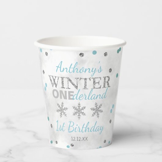 Gobelets En Papier Hiver ONE derland 1er anniversaire (Recto)