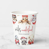 Gobelets En Papier Hiver ONE derland 1er anniversaire Beaux animaux (Recto)