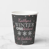 Gobelets En Papier Hiver ONE derland Chalkboard 1er anniversaire (Verso)