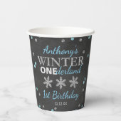 Gobelets En Papier Hiver ONE derland Chalkboard 1er anniversaire (Verso)