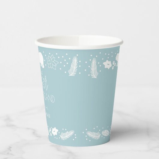 Gobelets En Papier Hiver ONE derland Ours polaire 1er anniversaire (Gauche)