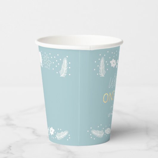 Gobelets En Papier Hiver ONE derland Ours polaire 1er anniversaire (Droite)