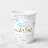 Gobelets En Papier Hiver Onederland 1er Anniversaire Snowflakes migno (Recto)
