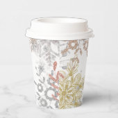 Gobelets En Papier Hiver Onederland Anniversaire Pink Gold Snowflake (Droite)