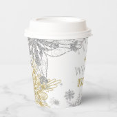 Gobelets En Papier Hiver Onederland Anniversaire Silver Gold Snowflak (Recto)