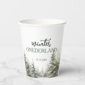Gobelets En Papier Hiver Onederland Premier anniversaire (Recto)