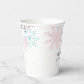 Gobelets En Papier Hiver Onederland rose Silver Blue Snowflakes (Droite)
