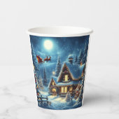 Gobelets En Papier Hiver/Père Noël/Noël/Neige (Verso)