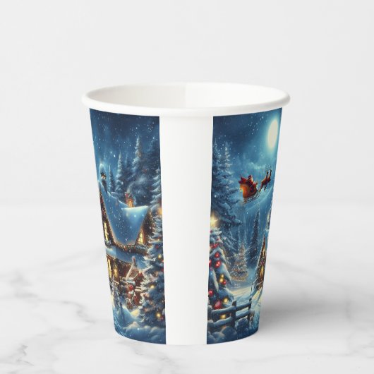 Gobelets En Papier Hiver/Père Noël/Noël/Neige (Gauche)