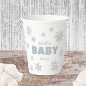 Gobelets En Papier Hiver Woodland Snow Wonderland Baby shower d'argen