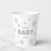 Gobelets En Papier Hiver Woodland Snow Wonderland Baby shower d'argen (Verso)