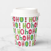 Gobelets En Papier Ho Ho Ho Christmas Fun Modern Rouge Vert Motif (Recto)