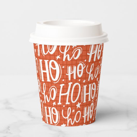 Gobelets En Papier Ho Ho Ho Christmas Holiday Chic Café moderne (Verso)
