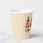 Gobelets En Papier Ho Ho Ho ! Gnomes nordiques mignons rouge de Noël (Droite)