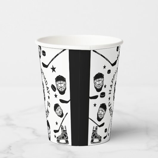 Gobelets En Papier Hockey black and White Themed Kids Birthday Party (Droite)