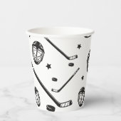 Gobelets En Papier Hockey noir et blanc anniversaire (Recto)