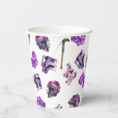 Gobelets En Papier Hockey sur glace filles patinage sur glace rose vi (Verso)