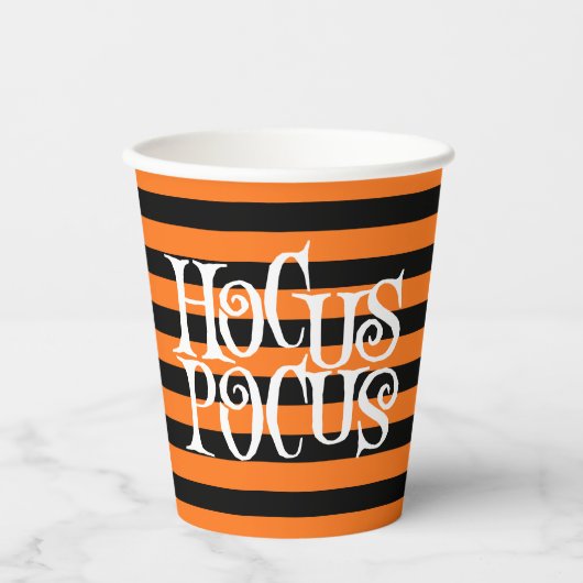 Gobelets En Papier Hocus Pocus Orange Stripes Halloween Paper Cup (Recto)