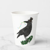Gobelets En Papier Holiday Crow with Top Hat (Recto)