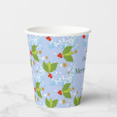 Gobelets En Papier Holly berry motif Joyeux Christmas Paper cup (Recto)