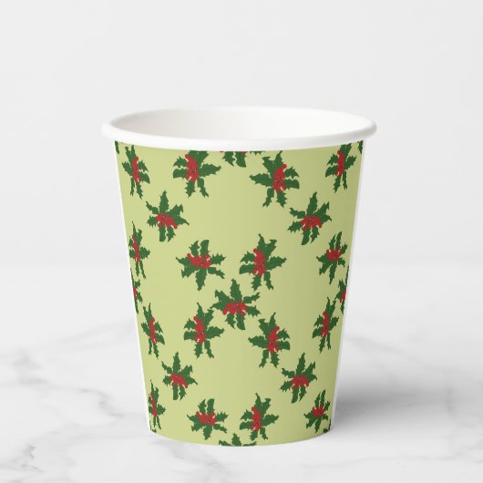 Gobelets En Papier Holly Jolly vacances (Recto)