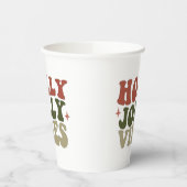 Gobelets En Papier Holly Jolly Vibes Retro 1960 Noël (Gauche)