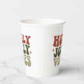 Gobelets En Papier Holly Jolly Vibes Retro 1960 Noël (Droite)