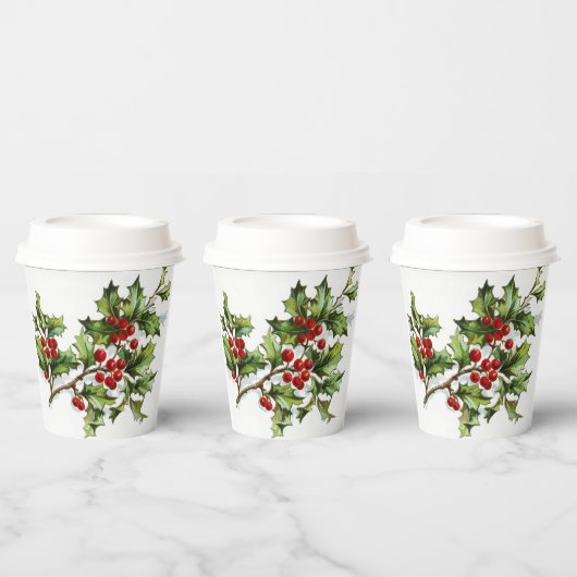 Gobelets En Papier HollyBerries 001 (Multi)