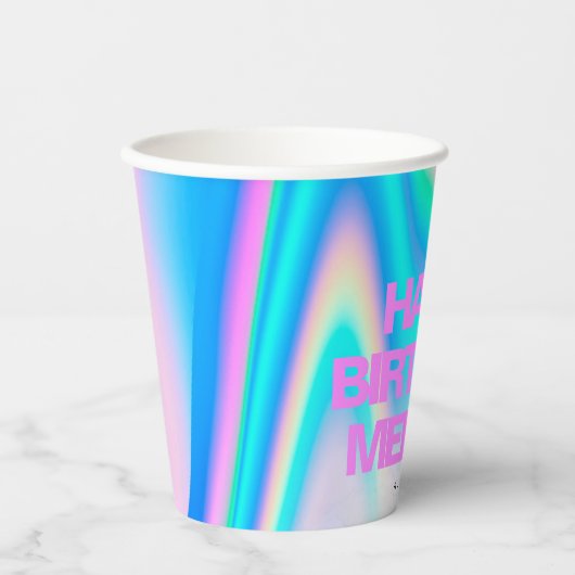 Gobelets En Papier Hologramme Holographique Personnalisé Iriascendanc (Recto)