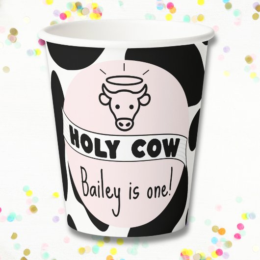 Gobelets En Papier Holy Cow Kid Anniversaire Fête Vache Imprimer mign