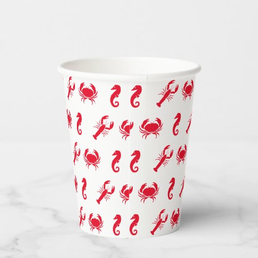 Gobelets En Papier Homard crabe hippocampe motif (Droite)