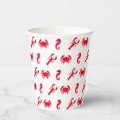 Gobelets En Papier Homard crabe hippocampe motif (Recto)