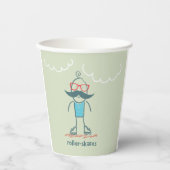 Gobelets En Papier Homme sur Rollerskates (Recto)