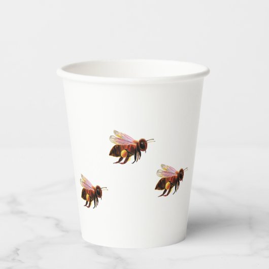 Gobelets En Papier Honey Bee Flying (Recto)