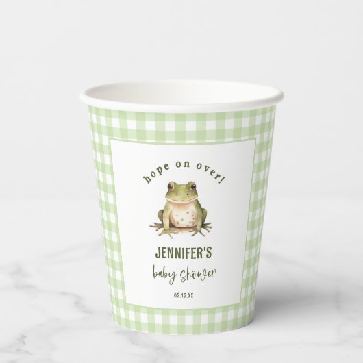 Gobelets En Papier Hop On Over Frog Thème Baby shower (Verso)