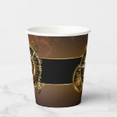 Gobelets En Papier Horloge Steampunk avec des engrenages anciens (Gauche)