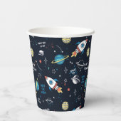 Gobelets En Papier Hors de ce Motif spatial mondial (Verso)