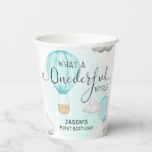 Gobelets En Papier Hot Air Balloon Boys 1ère fête d'anniversaire (Verso)