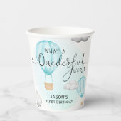 Gobelets En Papier Hot Air Balloon Boys 1ère fête d'anniversaire (Recto)