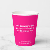 Gobelets En Papier Hot Pink Paper Cups Custom Business Logo 8 oz (Verso)