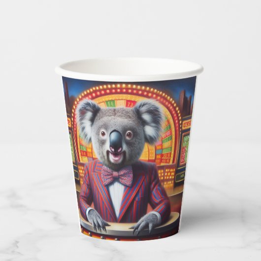 Gobelets En Papier Hôte de Koala Game Show (Recto)