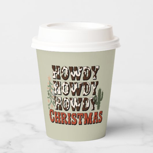 Gobelets En Papier Howdy Howdy Howdy Noël Famille Noël Noël Jeu cadea (Recto)