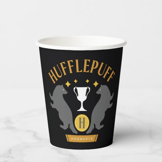 Gobelets En Papier HUFFLEPUFF™ Badger and Cup House Pride Graphisme (Verso)