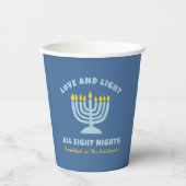 Gobelets En Papier Huit nuits juives "Amour et Lumière" d'Hanoukka (Recto)