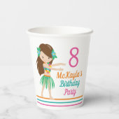 Gobelets En Papier Hula Birthday Girl Cute Custom Luau Party (Verso)