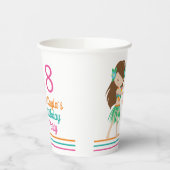 Gobelets En Papier Hula Birthday Girl Cute Custom Luau Party (Gauche)