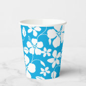 GOBELETS EN PAPIER HULA HAÏIENNE (HIBISCUS) BLEU (Gauche)