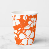 GOBELETS EN PAPIER HULA HAÏIENNE (HIBISCUS) ORANGE (Verso)