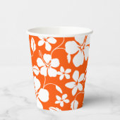 GOBELETS EN PAPIER HULA HAÏIENNE (HIBISCUS) ORANGE (Gauche)