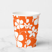 GOBELETS EN PAPIER HULA HAÏIENNE (HIBISCUS) ORANGE (Droite)